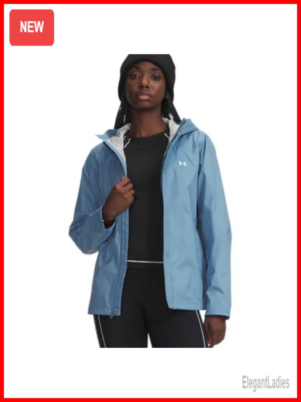 UA Storm Waterproof Rain Jacket Full Zip Hooded 2.5-Layer Nylon